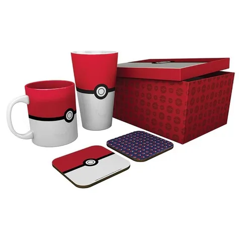 Pokemon - Pck Verre XXL + Mug + 2 Coasters "pokeball"