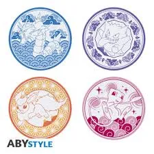 Pokemon Set De 4 Assiettes Style Japonais