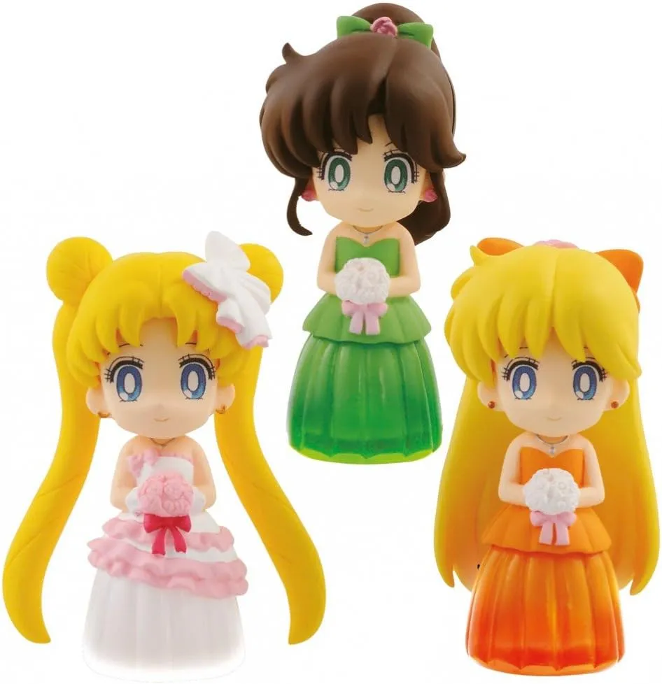 Figurine Sailor Moon - Set de 3 figurines Clear Colored Sparkle Dress Vol.2 Serenity / Venus / Jupiter 6cm