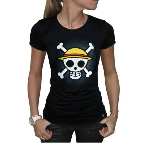 One Piece - Tshirt "skull With Map" Femme Mc Black - L