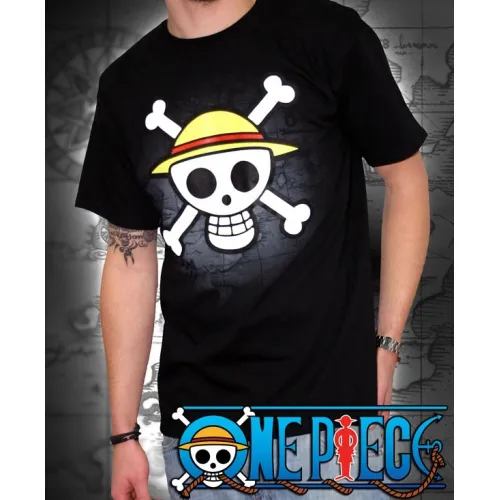 One Piece - Tshirt "skull With Map" Homme Mc Black - L
