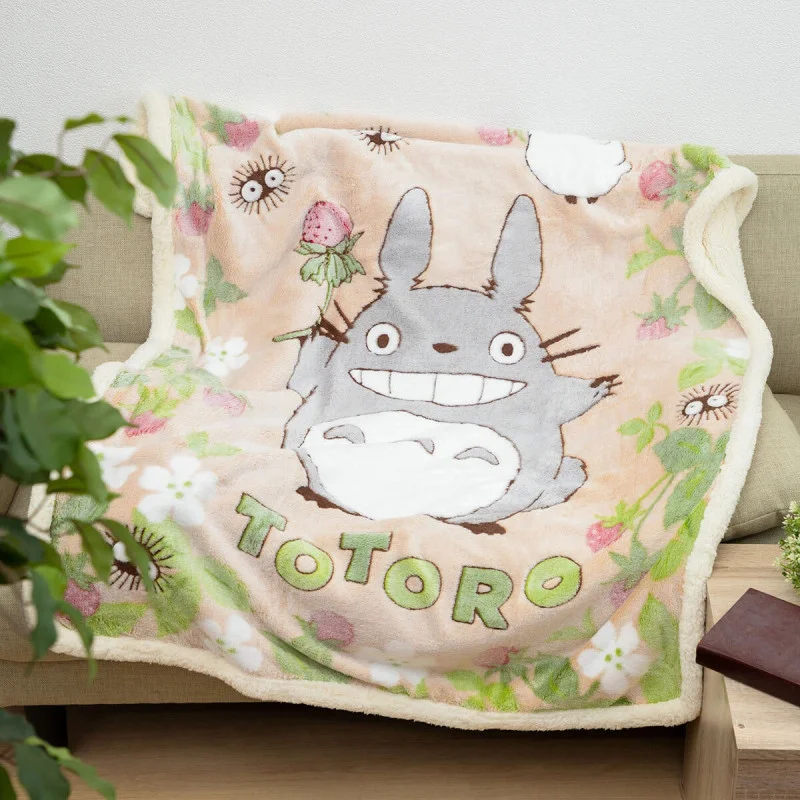 Couverture Fluffy Totoro Fraise 100x140 Cm - Mon Voisin Totoro