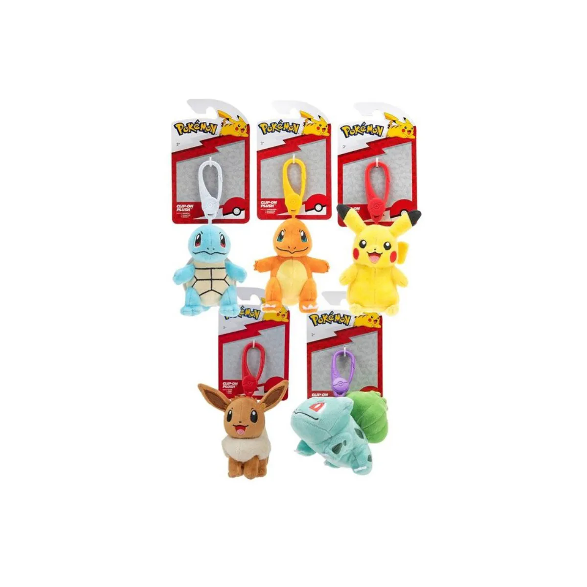 Pokemon Peluche Clip-on Peluche Asst 6pcs Pokemon Peluche Clip-on Peluche Asst 6pcs