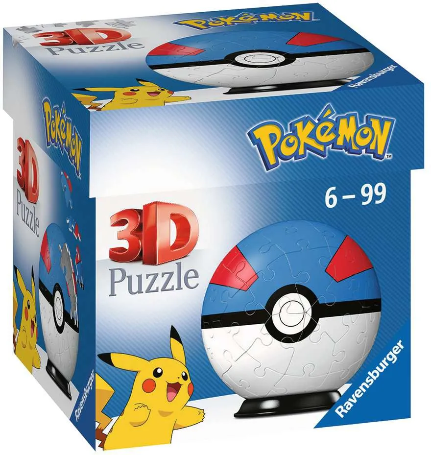 Pokemon Puzzle 3D Pokeballs: Super Ball (55 Pieces)