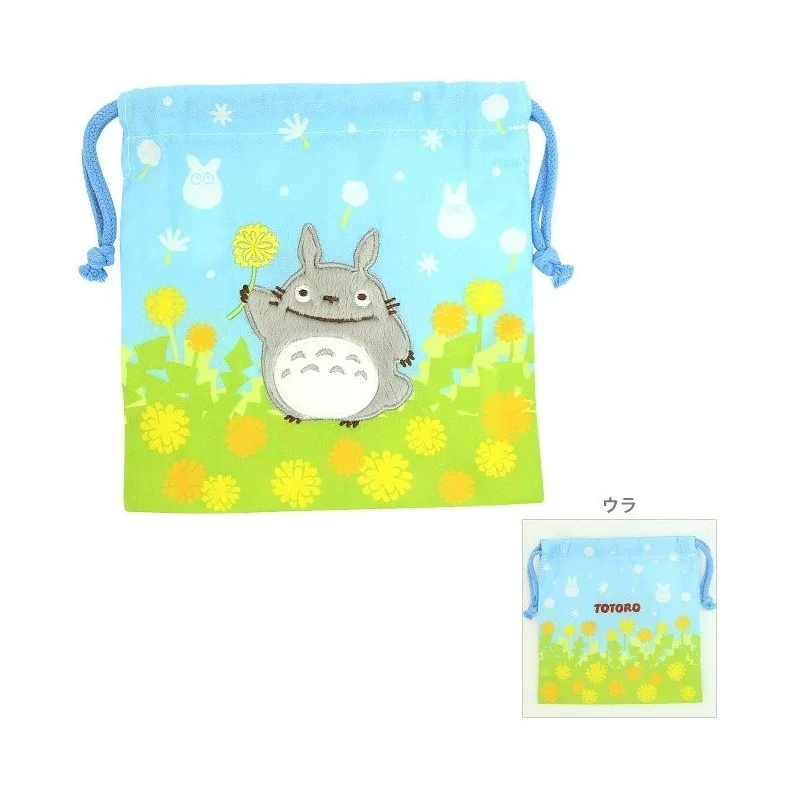 Sacoche A Cordon Totoro Fleurs 20 X 19 Cm - Mon Voisin Totoro
