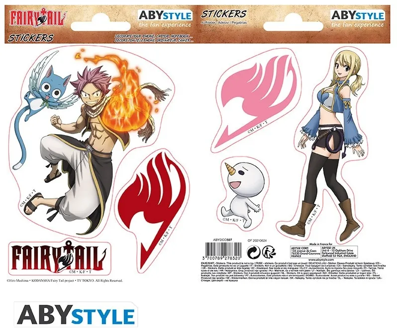 Fairy Tail - Stickers - 16x11cm/ 2 Planches - Natsu & Lucy