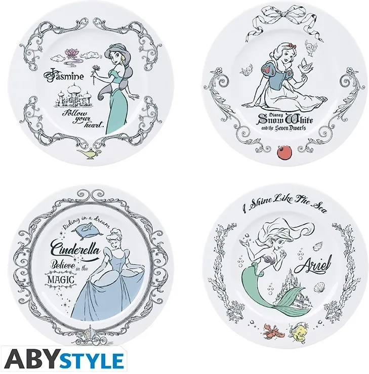 Disney - Set De 4 Assiettes - Disney Princesses Disney - Set De 4 Assiettes - Disney Princesses