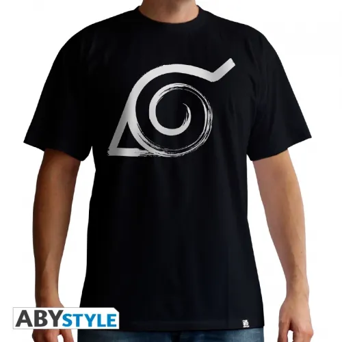 Naruto Shippuden - Tshirt Konoha Homme Mc Black - Basic