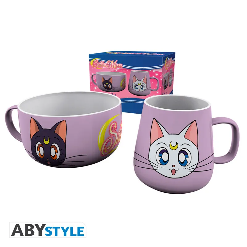 Sailor Moon - Set Petit Dejeuner Mug + Bol - Luna & Artemis Sailor Moon - Set Petit Dejeuner Mug + Bol - Luna & Artemis