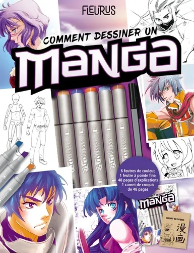 Comment Dessiner Un Manga - Avec 6 Feutres Pro Et 1 Marqueur Comment Dessiner Un Manga - Avec 6 Feutres Pro Et 1 Marqueur